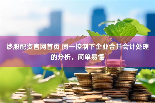 炒股配资官网首页 同一控制下企业合并会计处理的分析，简单易懂